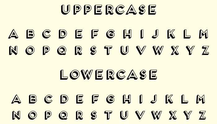 Frontage Font Character map