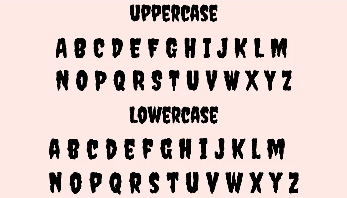 Creepster Font Character map