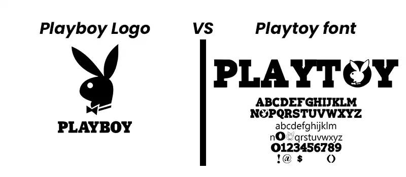 Playboy logo vs Playtoy font view