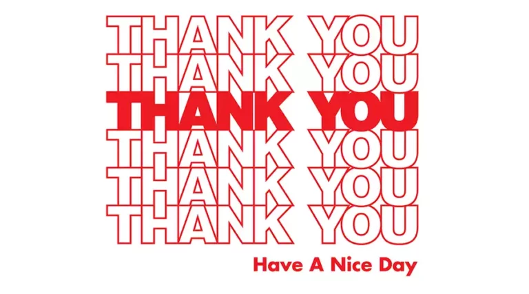 Thank you bag font