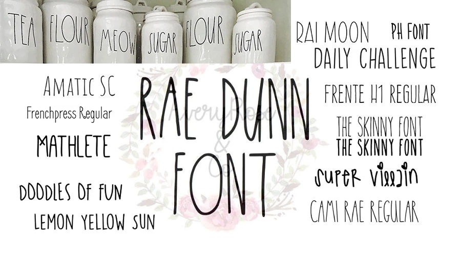 Rae Dunn font and similar fonts