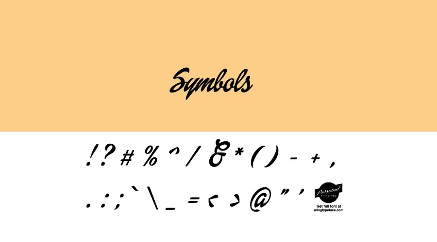 Dollie Script font Symbols View