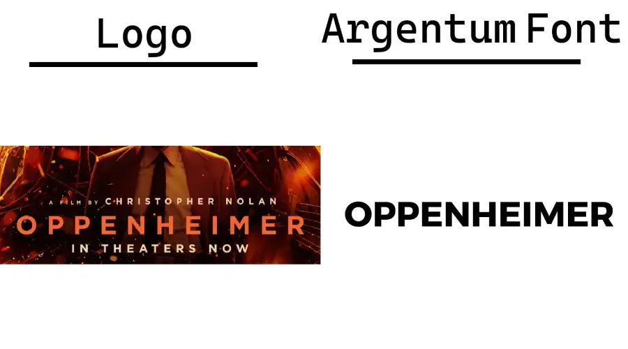 Oppenheimer logo vs Argentum font similarity example