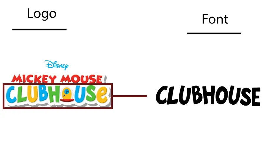 Mickey Mouse Clubhouse logo vs Jumping Bean Font Similarity Example