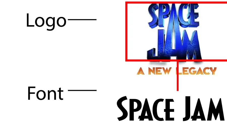 Space Jam 2 logo vs Decotaura Font Similarity Example