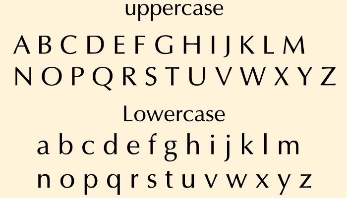 Optima Font Character map