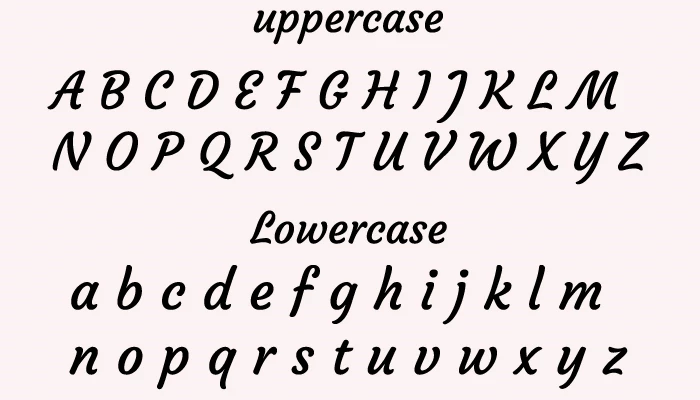 Courgette font cahracter map