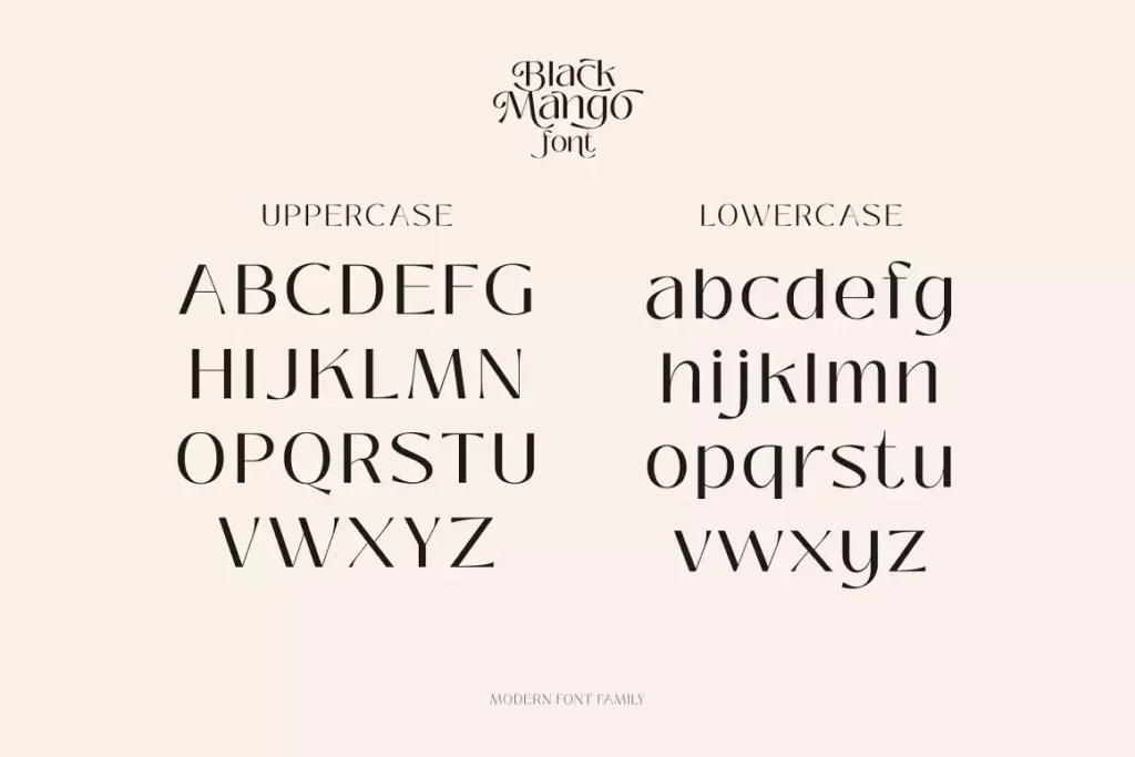 black mango font characters