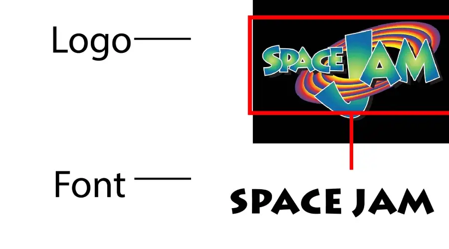 Space Jam logo vs Lithos Black Font Similarity Example