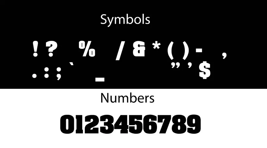 Aachen Bold Font Symbols